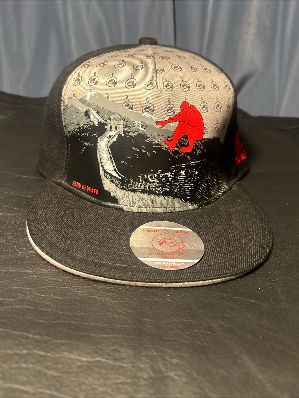 Red & Black Graphic Snapback Hat